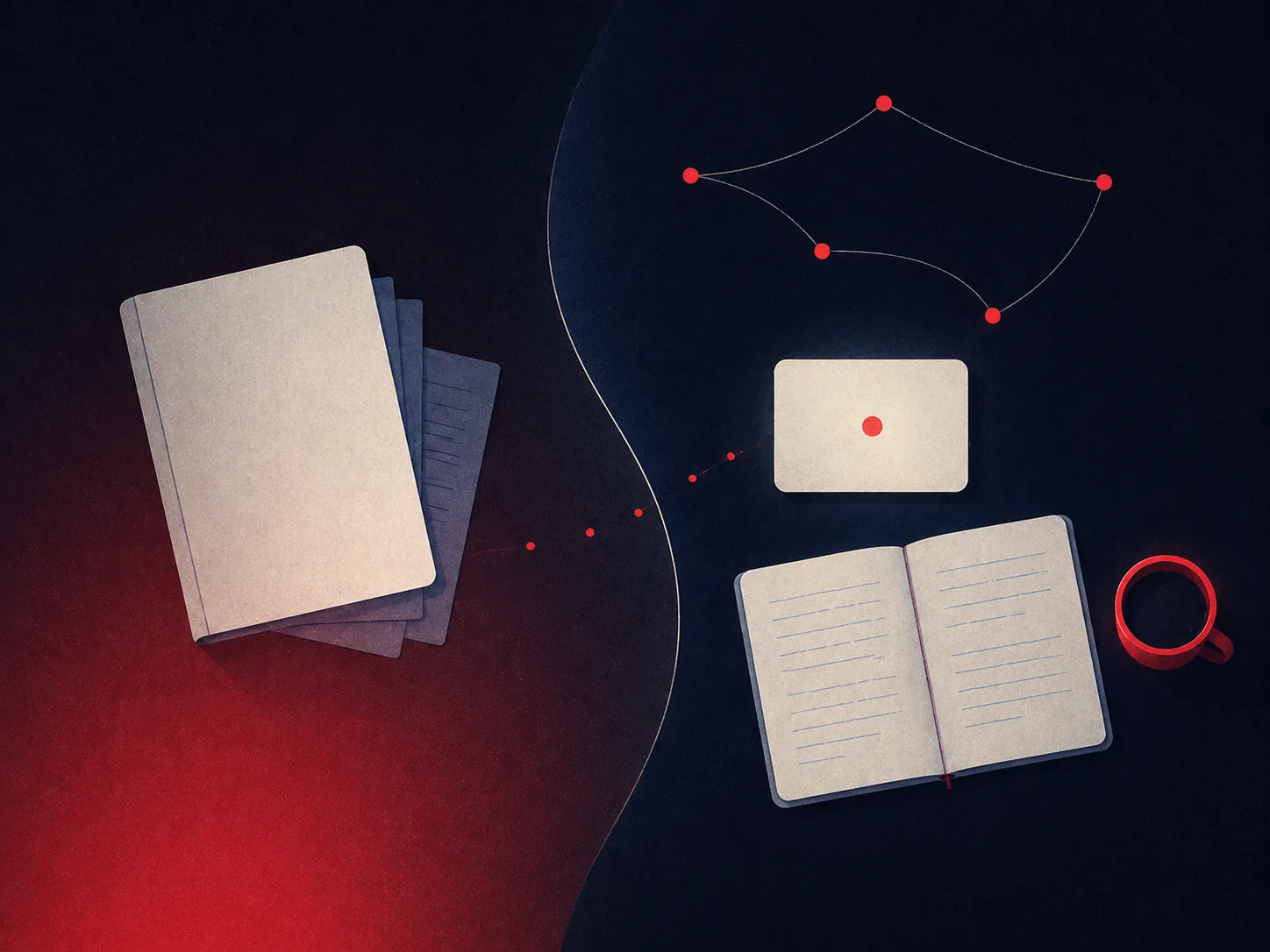 Workspace symbolisant le contraste entre une formation rangée dans un classeur et une équipe qui utilise l'IA au quotidien